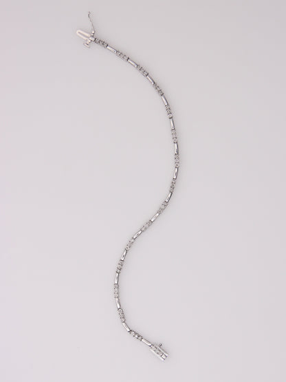 10K White Gold Diamond Link Bracelet