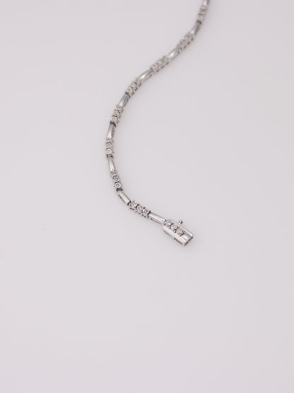 10K White Gold Diamond Link Bracelet