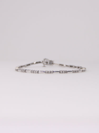 10K White Gold Diamond Link Bracelet
