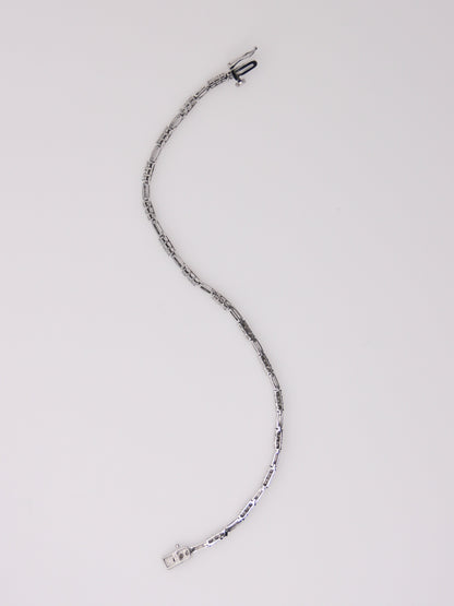 10K White Gold Diamond Link Bracelet