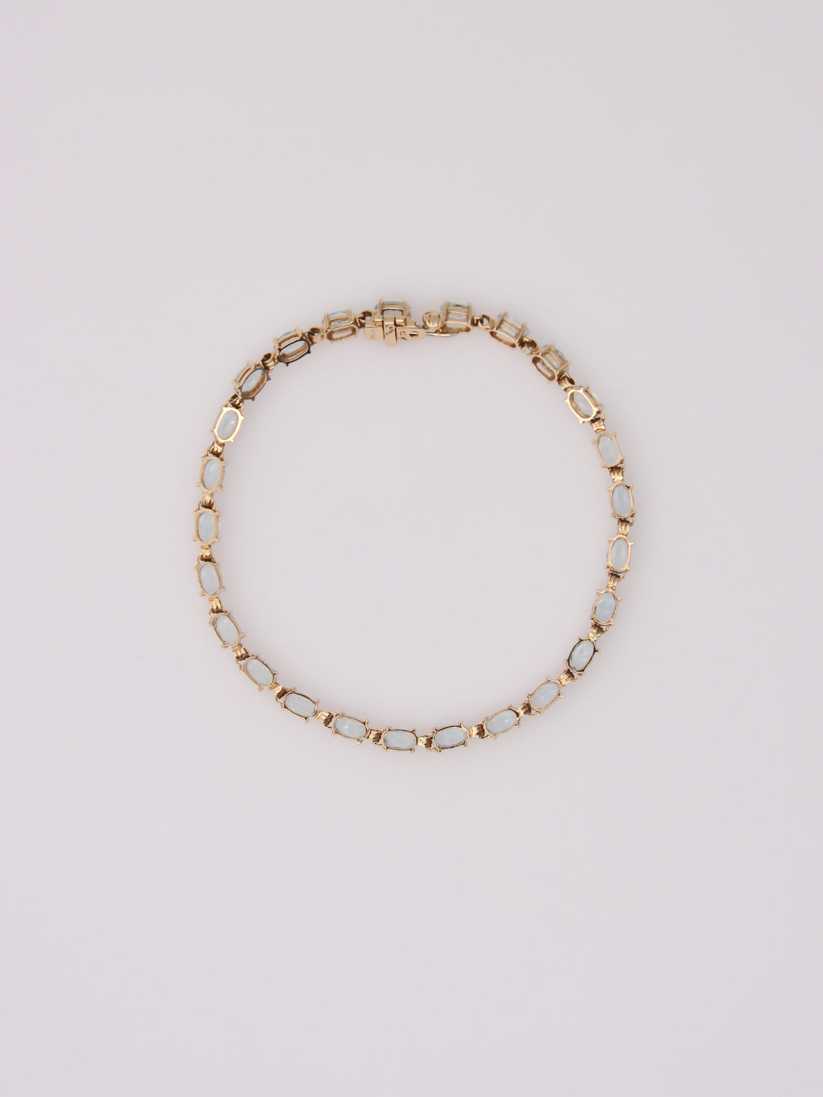 14K Yellow Gold Aquamarine Tennis Bracelet