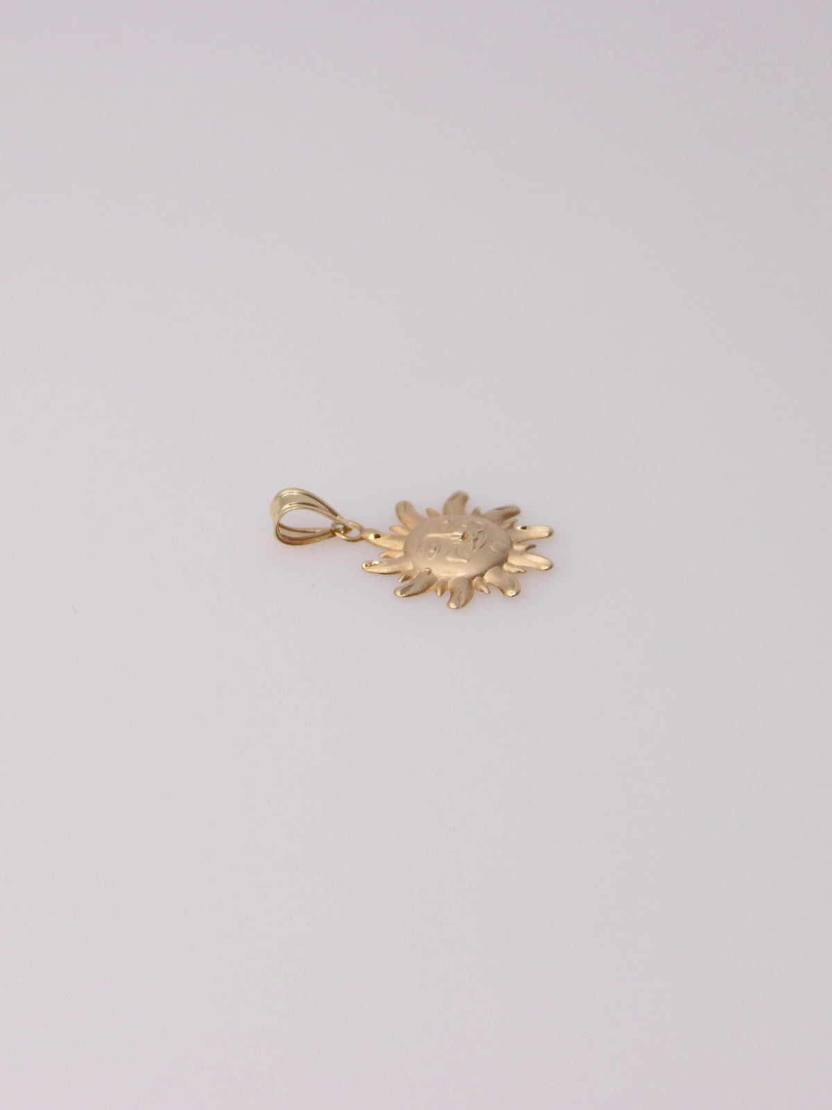 14K Yellow Gold Sun Face Pendant