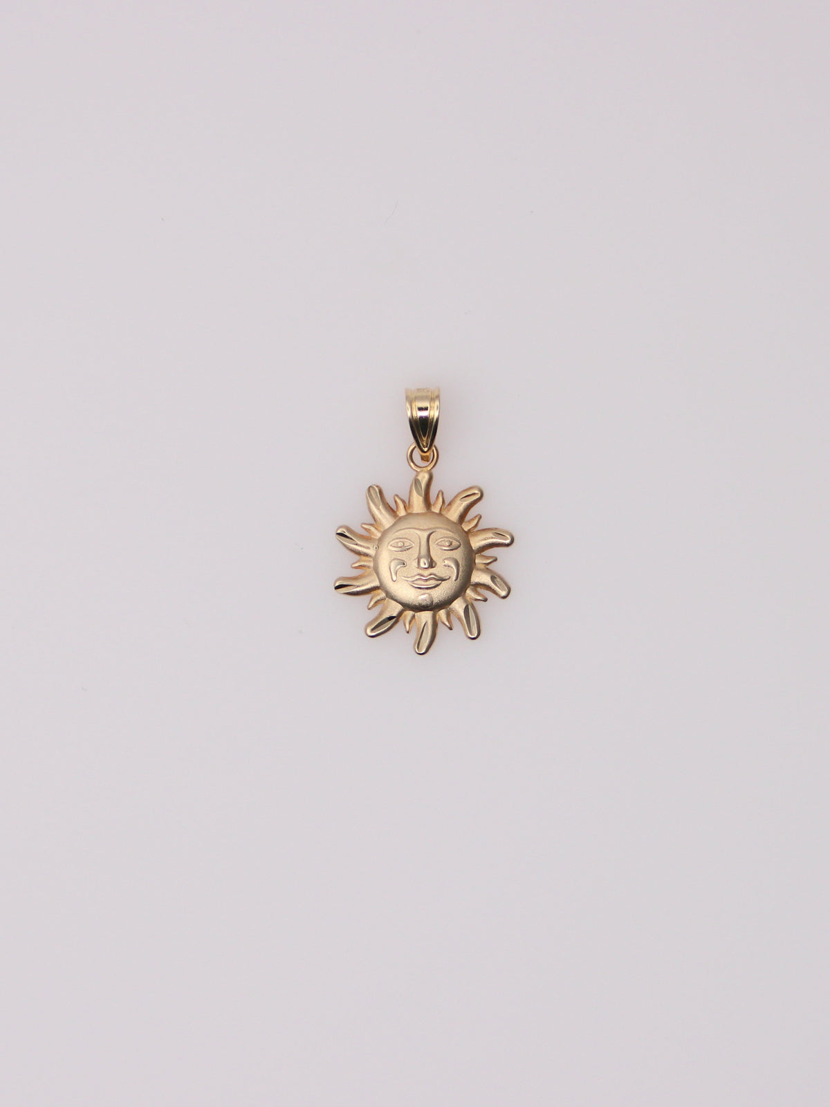 14K Yellow Gold Sun Face Pendant