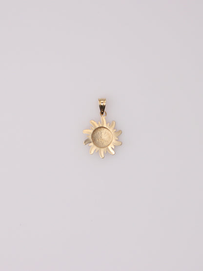14K Yellow Gold Sun Face Pendant