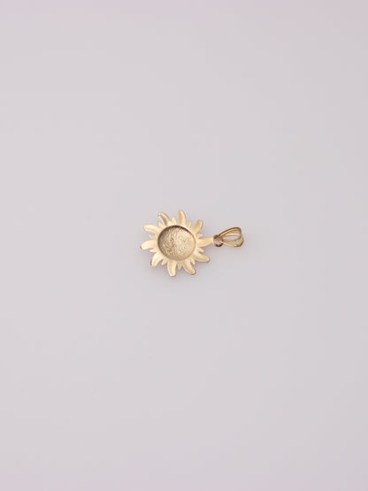 14K Yellow Gold Sun Face Pendant