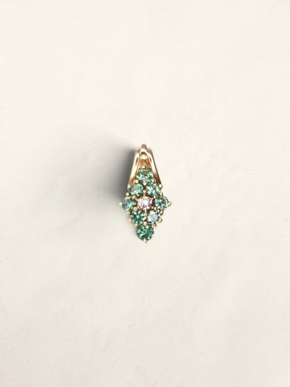 14K Yellow Gold Topaz and Diamond Pendant