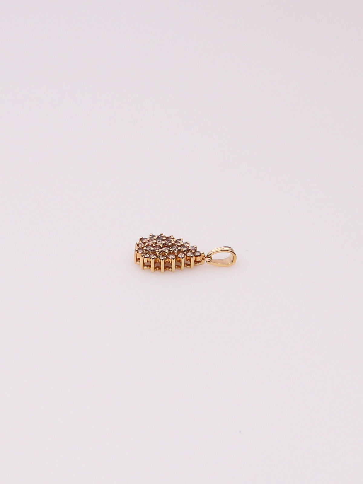 14K Yellow Gold Chocolate Diamond Cluster Pendant