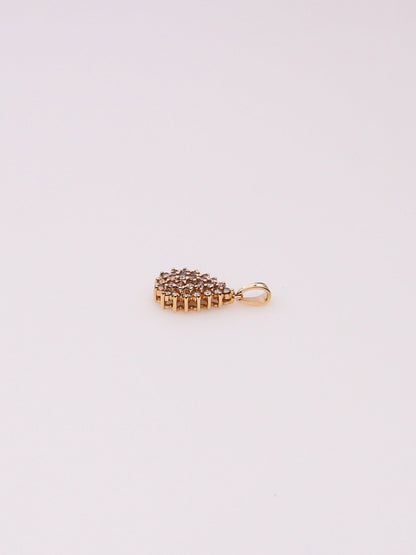 14K Yellow Gold Chocolate Diamond Cluster Pendant