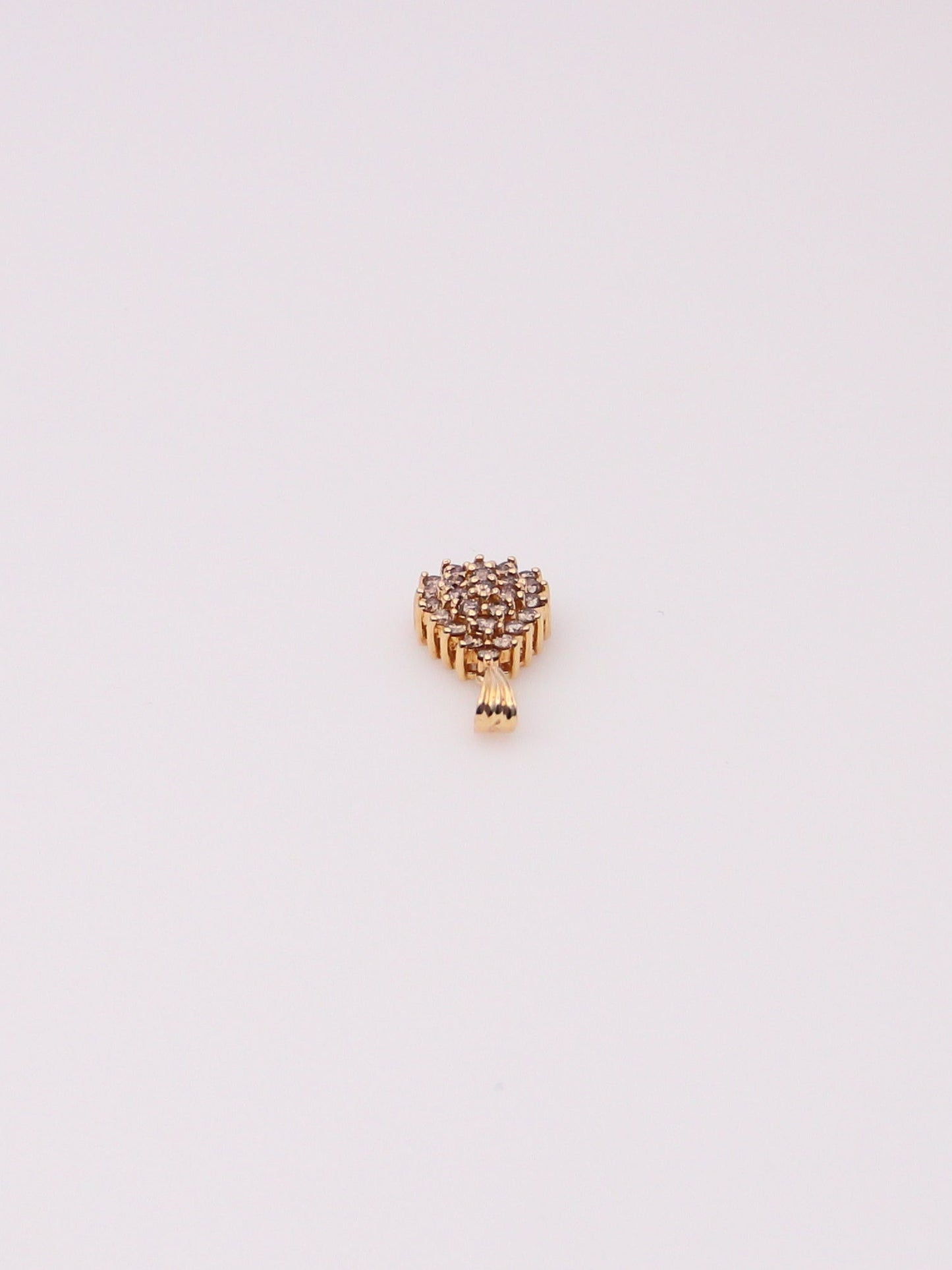 14K Yellow Gold Chocolate Diamond Cluster Pendant