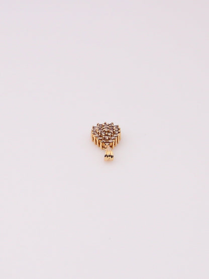 14K Yellow Gold Chocolate Diamond Cluster Pendant