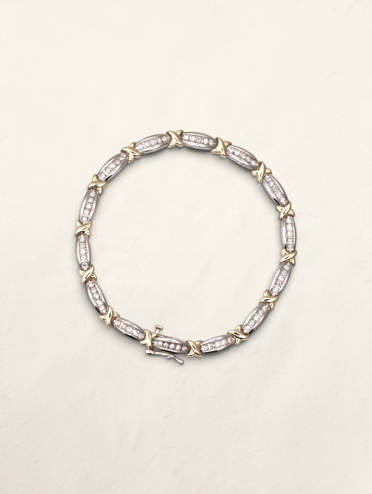 10k Two-Tone Diamond Tennis Bracelet