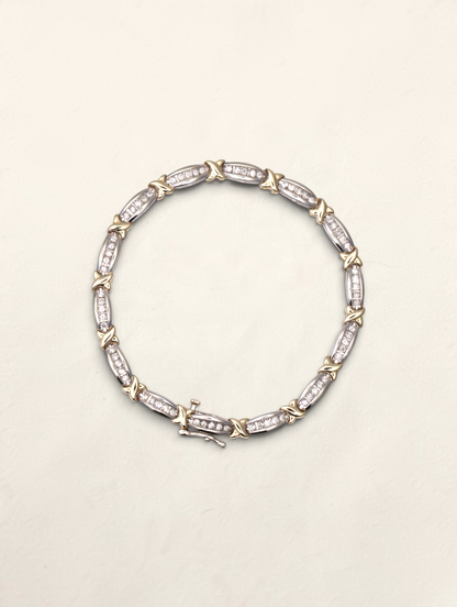 10k Two-Tone Diamond Tennis Bracelet