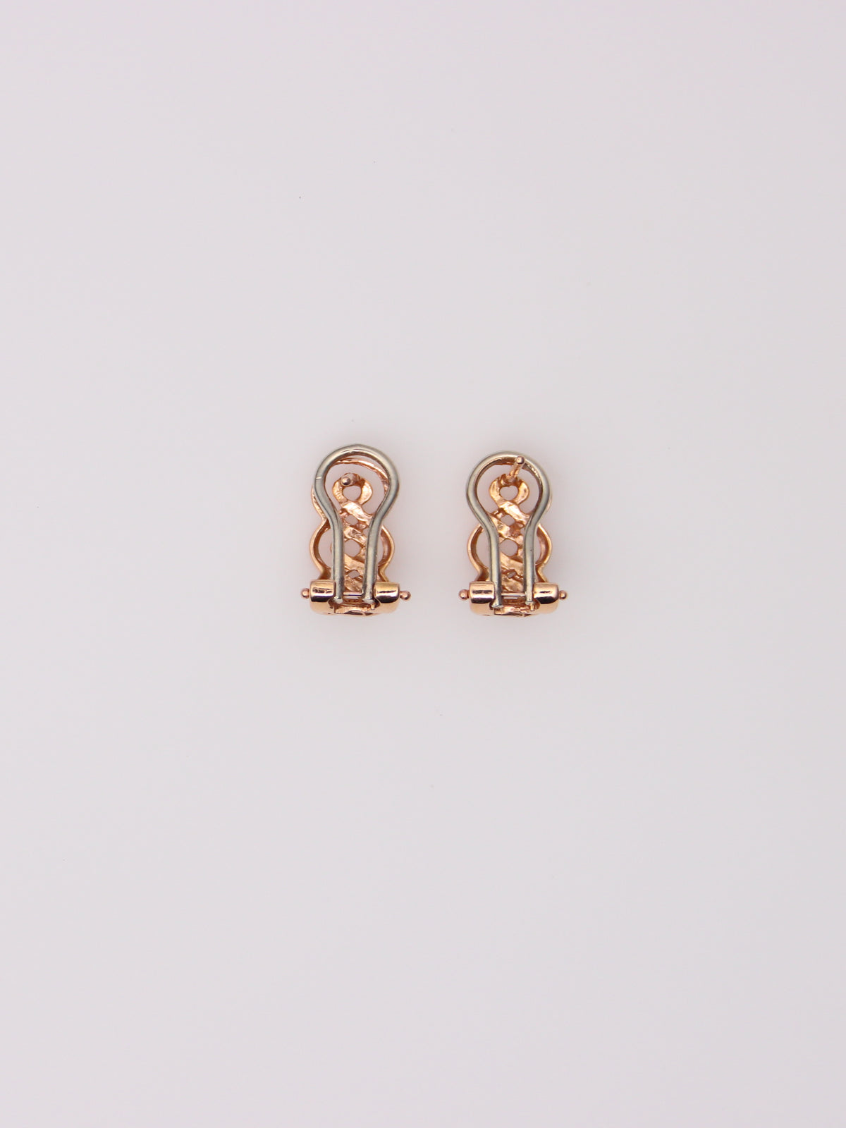14K Rose and White Gold Earrings