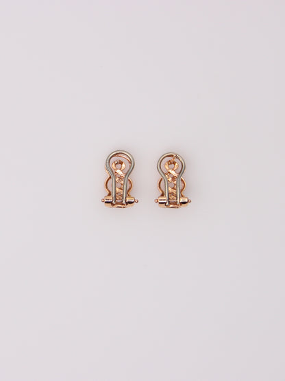 14K Rose and White Gold Earrings