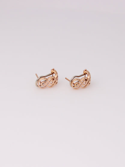 14K Rose and White Gold Earrings