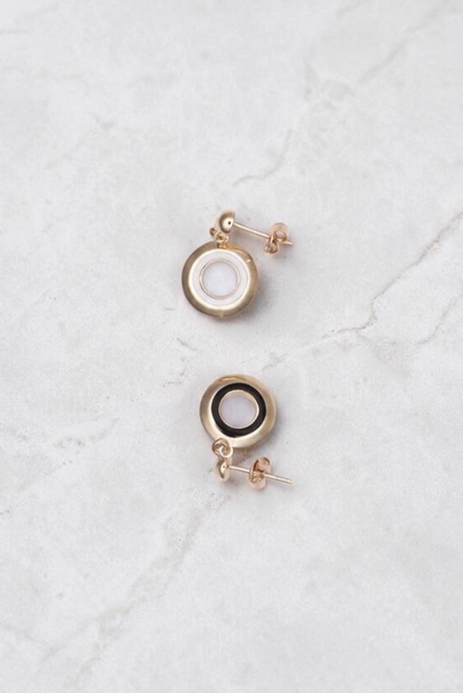 Black and White Circle Earrings