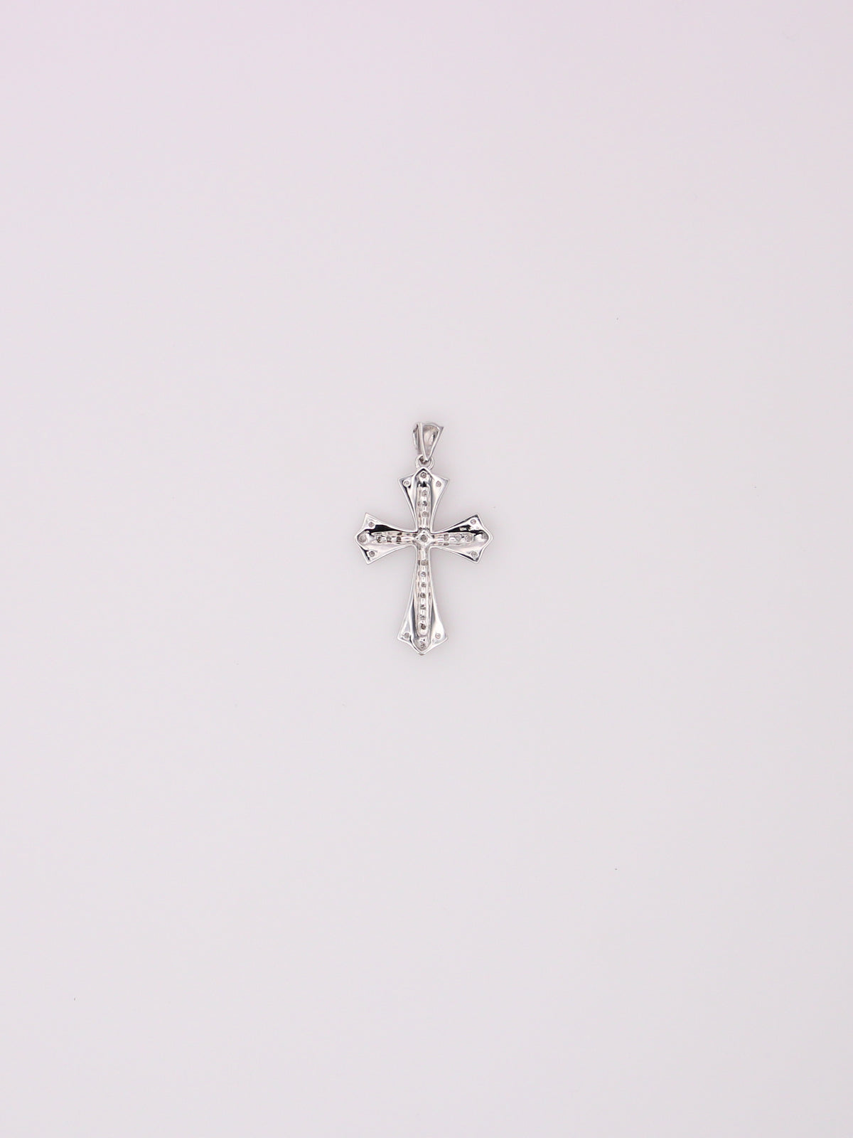 10K White Gold Diamond Cross Pendant