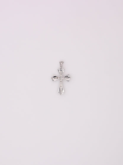10K White Gold Diamond Cross Pendant