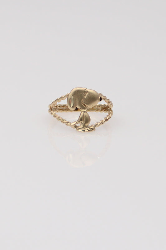 14K Yellow Gold Snoopy Ring