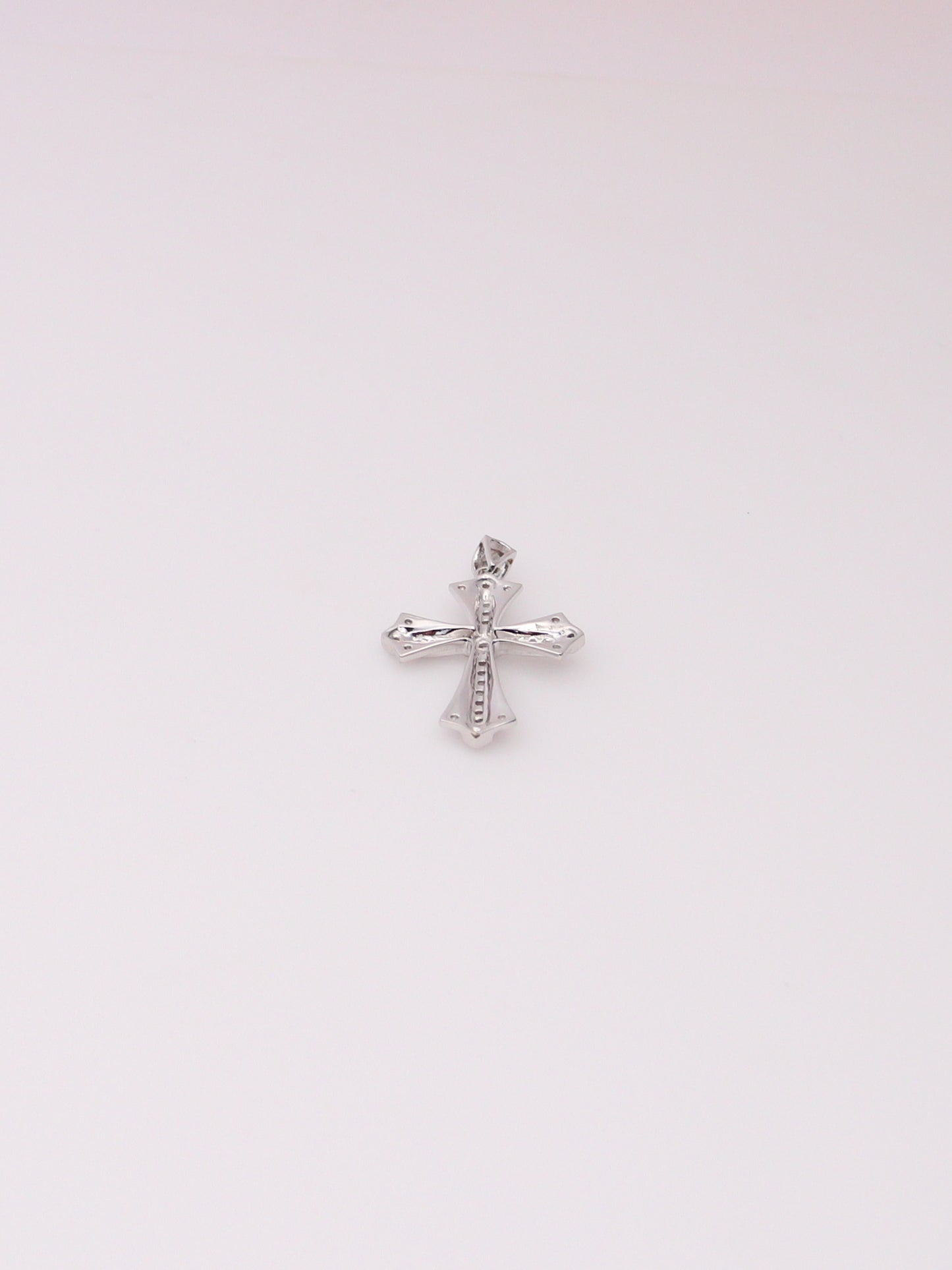 10K White Gold Diamond Cross Pendant