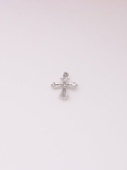10K White Gold Diamond Cross Pendant