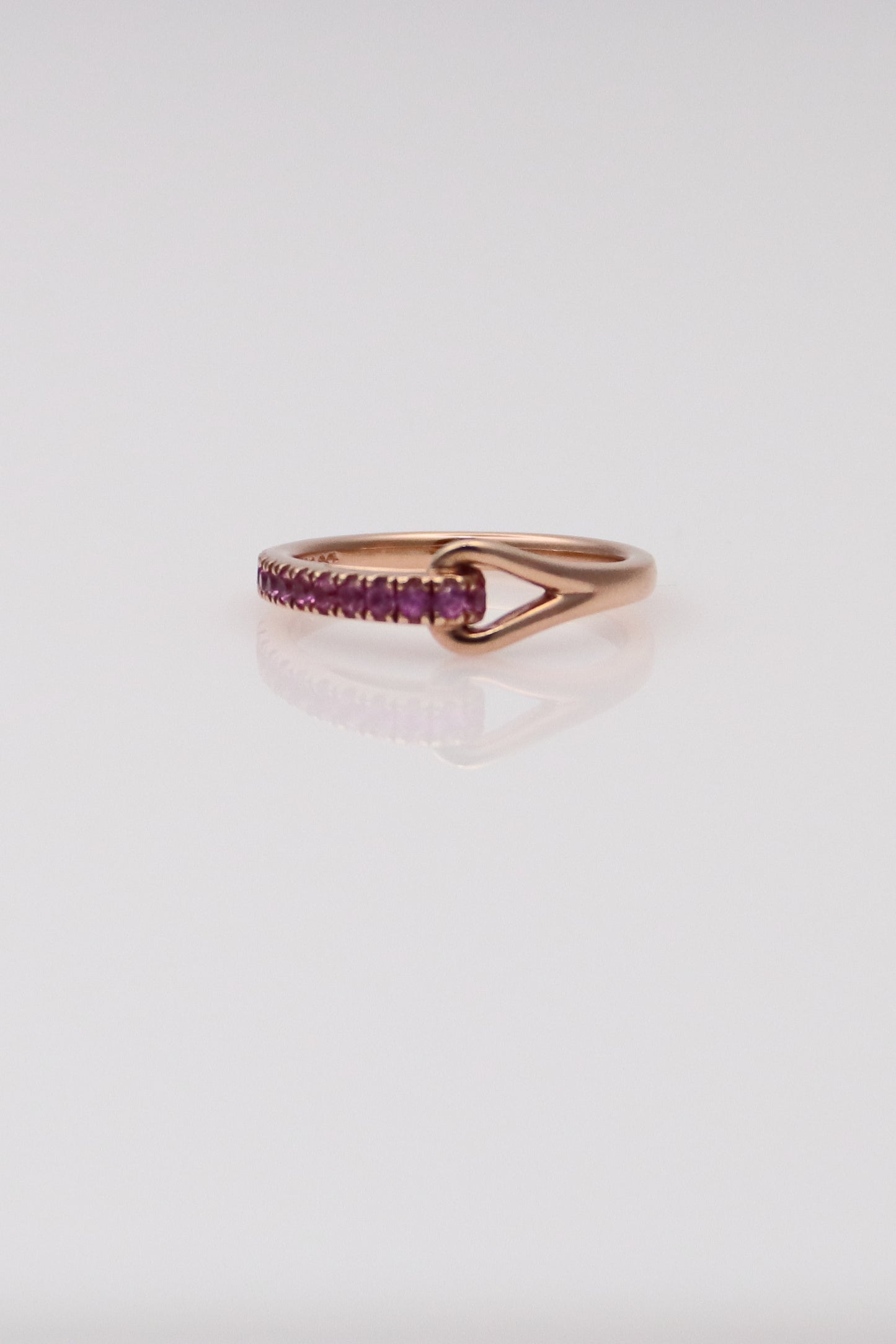 10K Rose Gold Band with Pink Stones