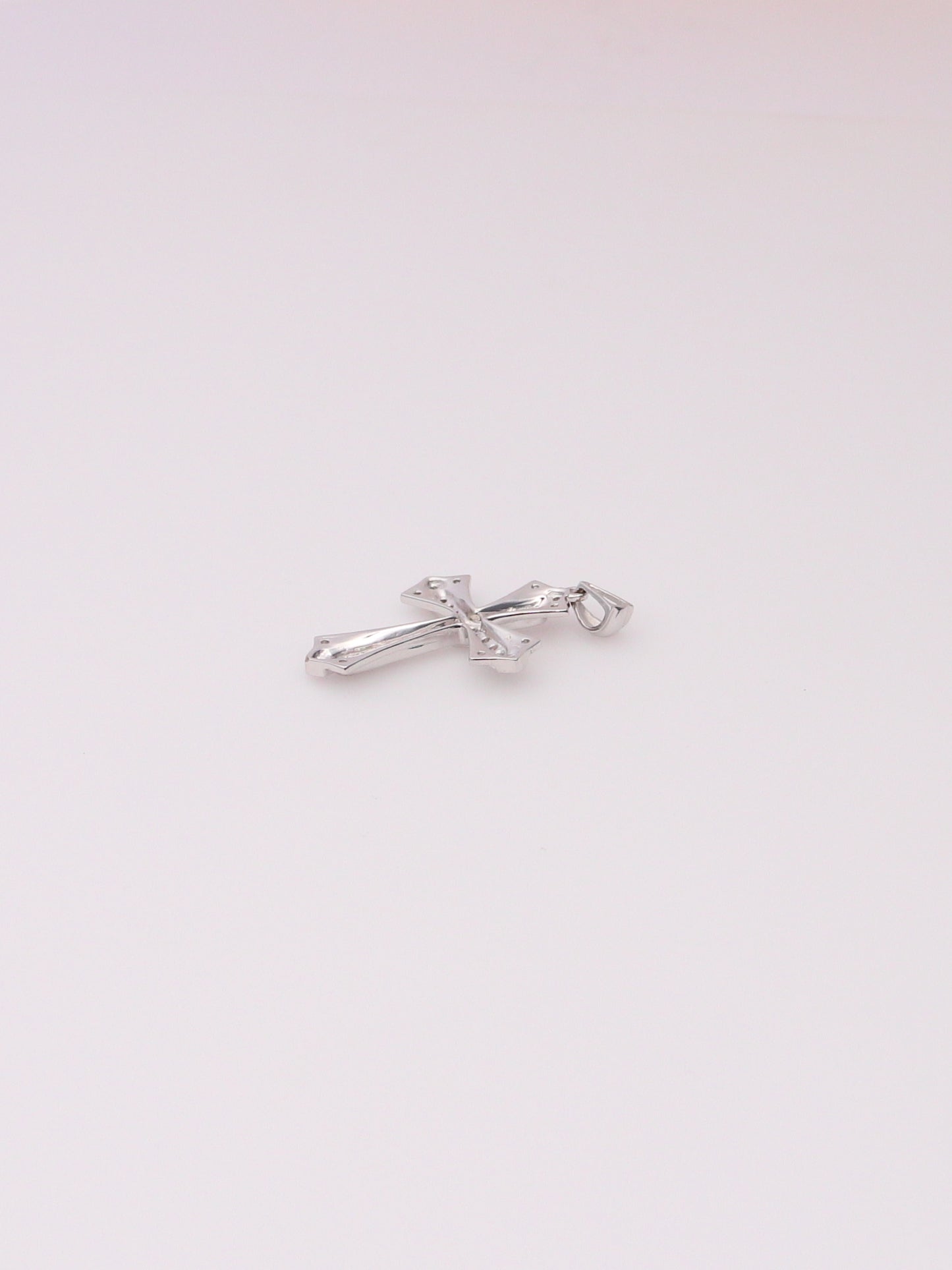 10K White Gold Diamond Cross Pendant