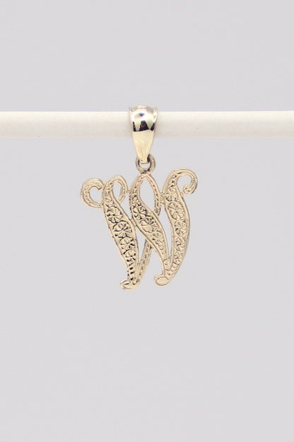14K "W" Initial Pendant