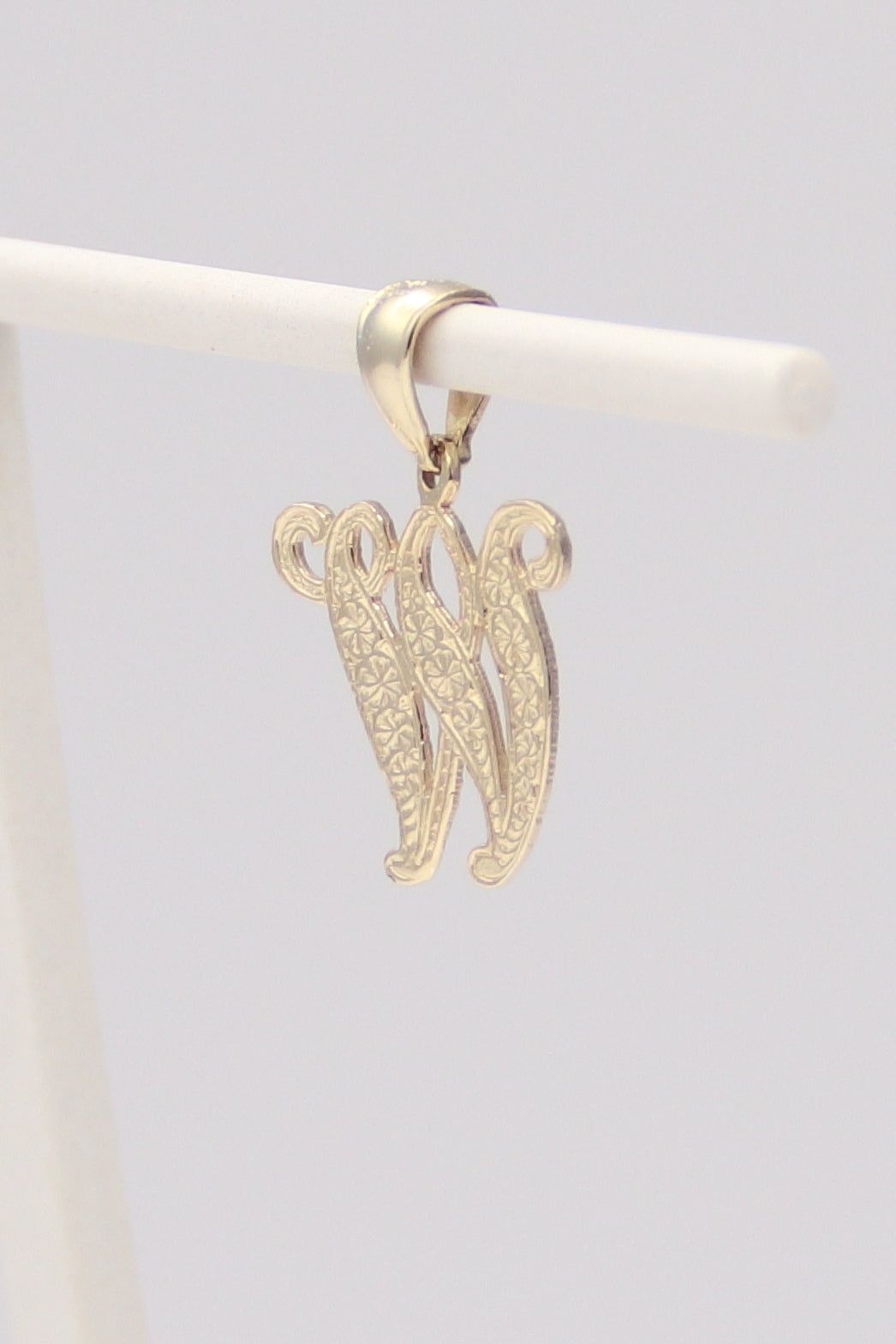 14K "W" Initial Pendant