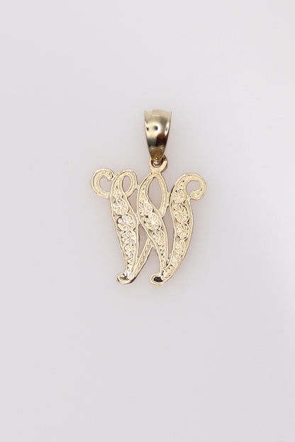 14K "W" Initial Pendant