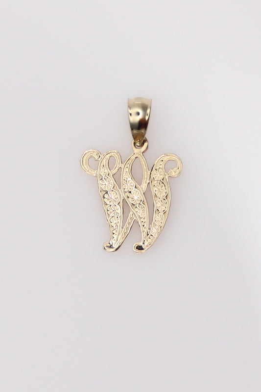 14K "W" Initial Pendant