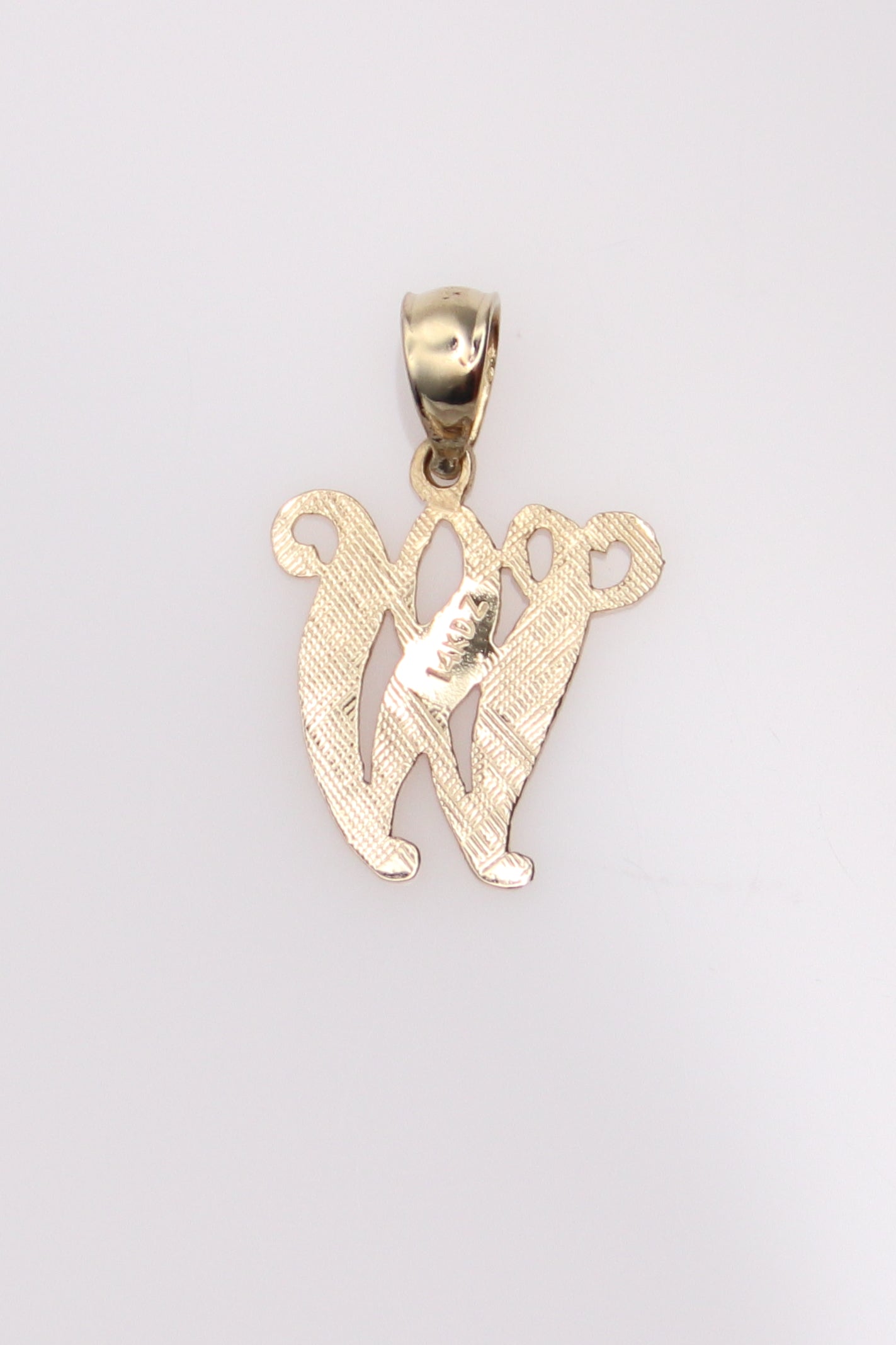 14K "W" Initial Pendant