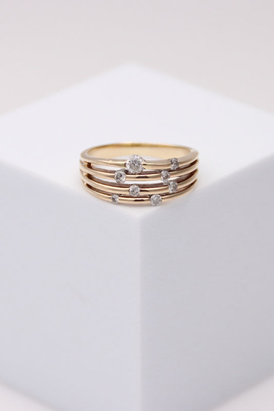 10K Gold Layered Diamond Ring