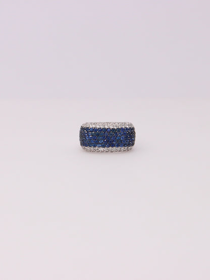 14K White Gold LeVian Sapphire and Diamond Ring
