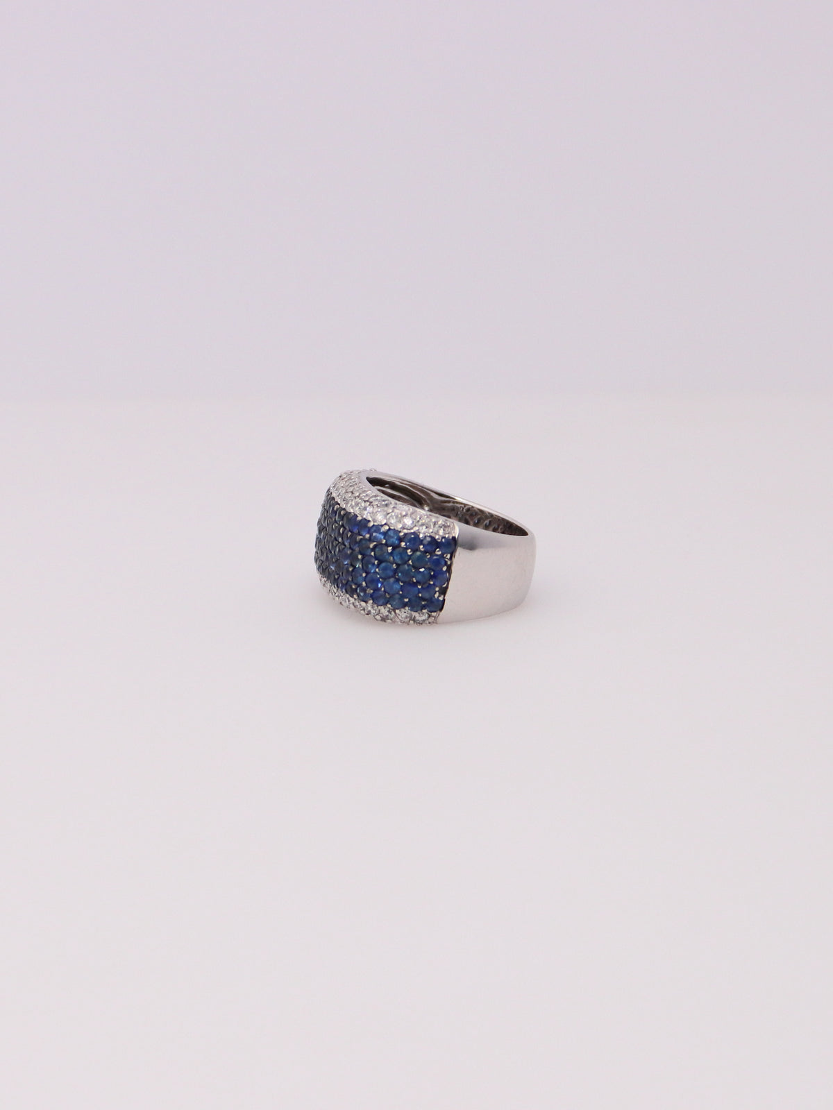 14K White Gold LeVian Sapphire and Diamond Ring