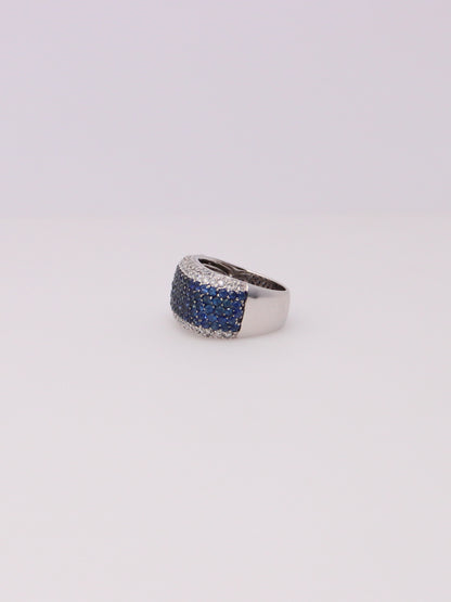 14K White Gold LeVian Sapphire and Diamond Ring