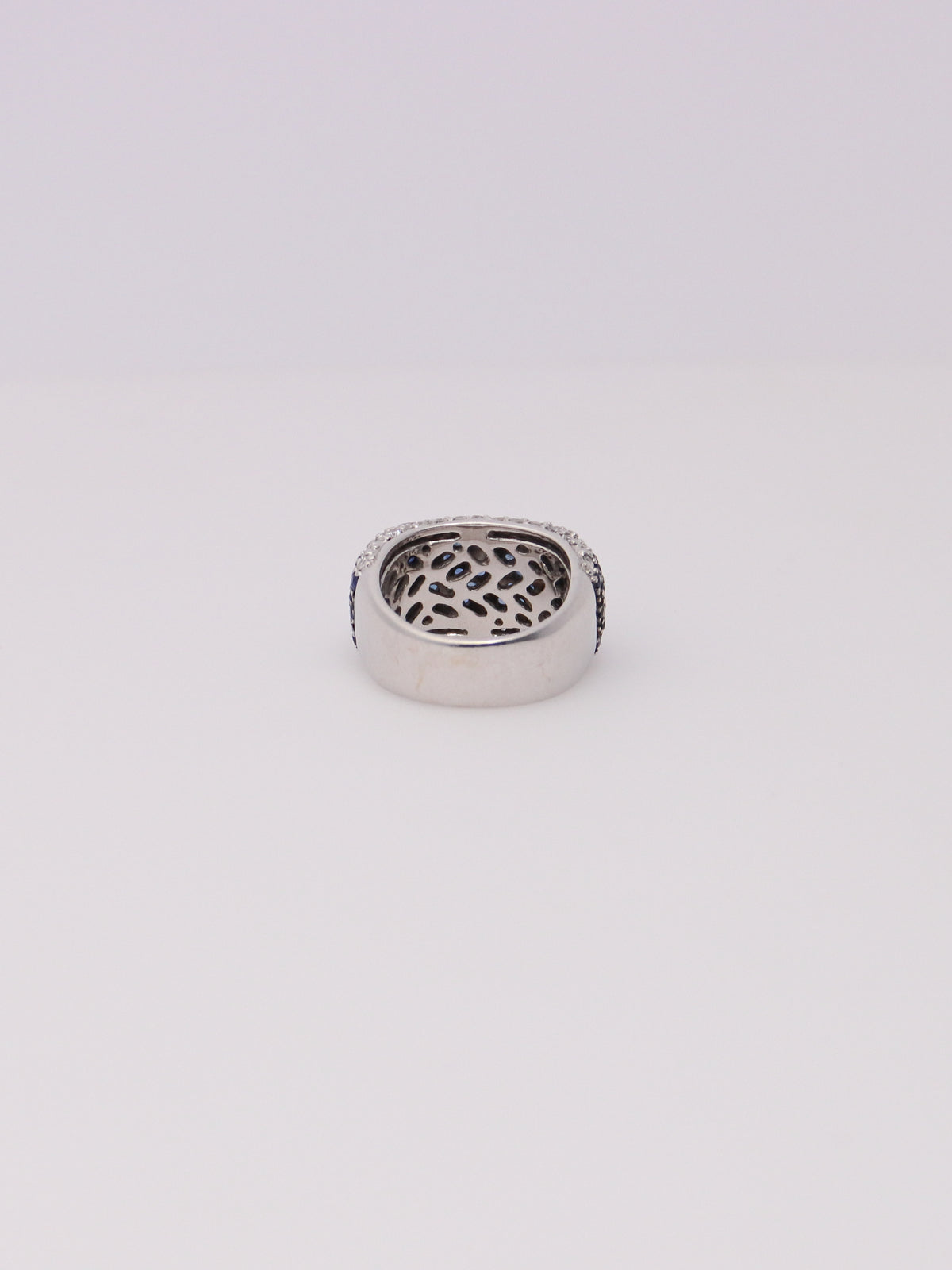 14K White Gold LeVian Sapphire and Diamond Ring