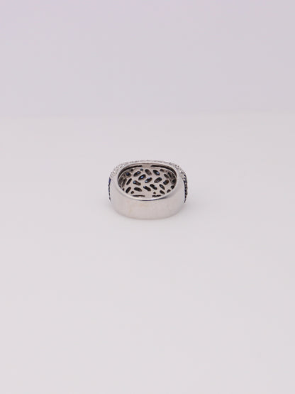 14K White Gold LeVian Sapphire and Diamond Ring