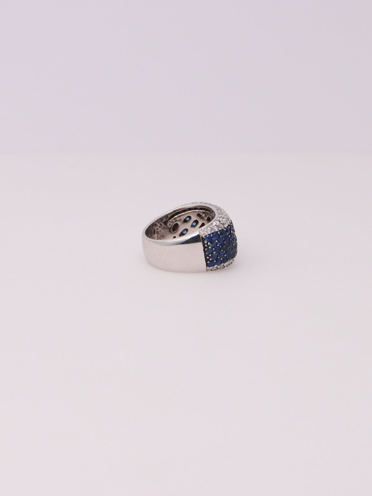 14K White Gold LeVian Sapphire and Diamond Ring