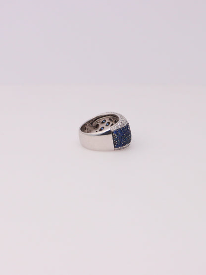 14K White Gold LeVian Sapphire and Diamond Ring