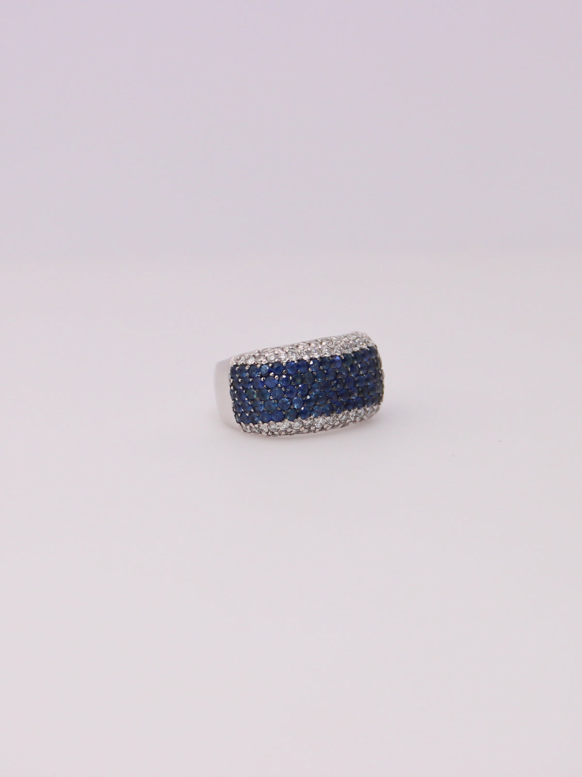 14K White Gold LeVian Sapphire and Diamond Ring
