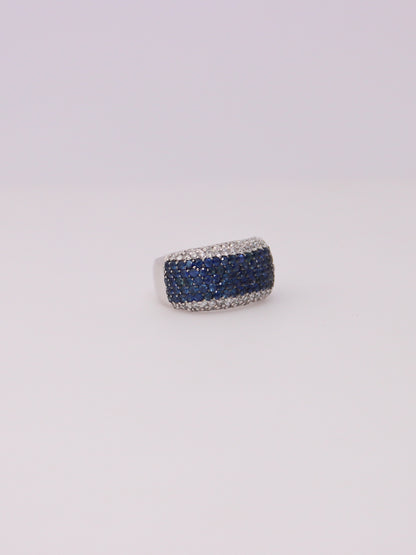 14K White Gold LeVian Sapphire and Diamond Ring