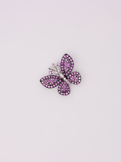 18K Sapphire and Diamond Butterfly Pendant