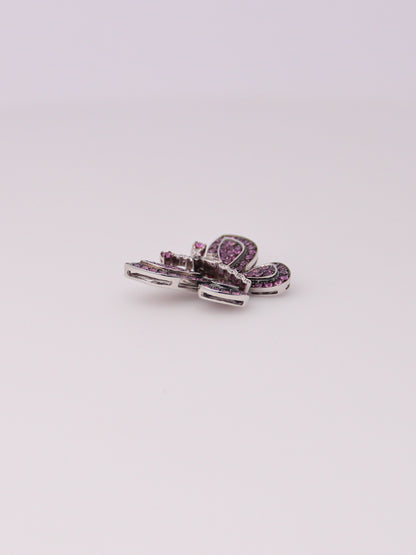 18K Sapphire and Diamond Butterfly Pendant