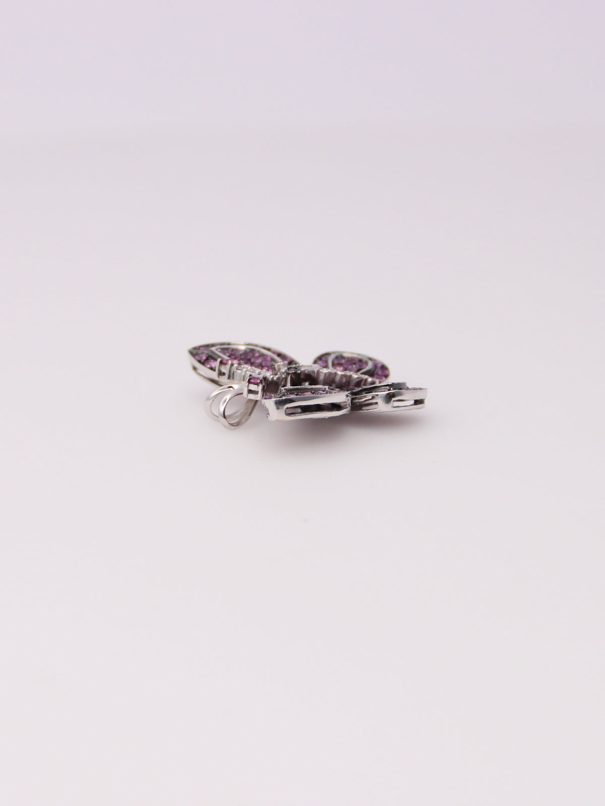 18K Sapphire and Diamond Butterfly Pendant