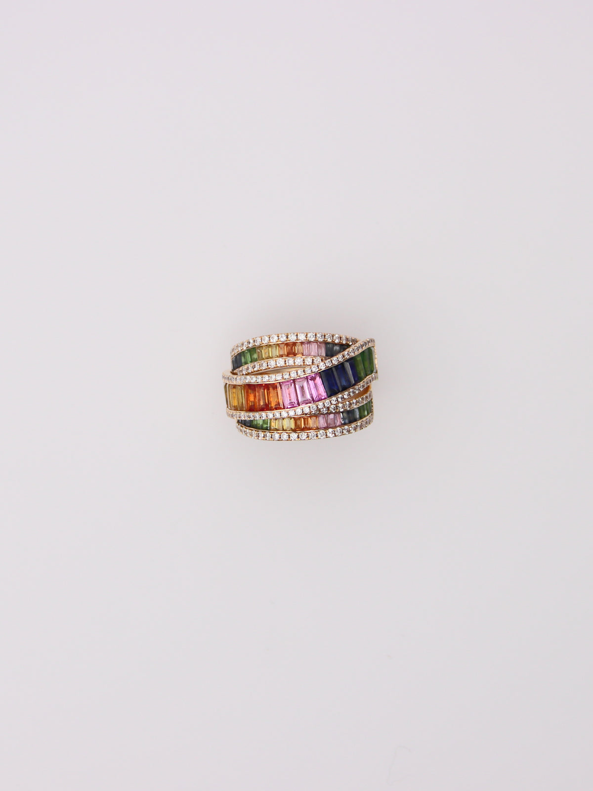 14K Yellow Gold EFFY Rainbow Sapphire Ring