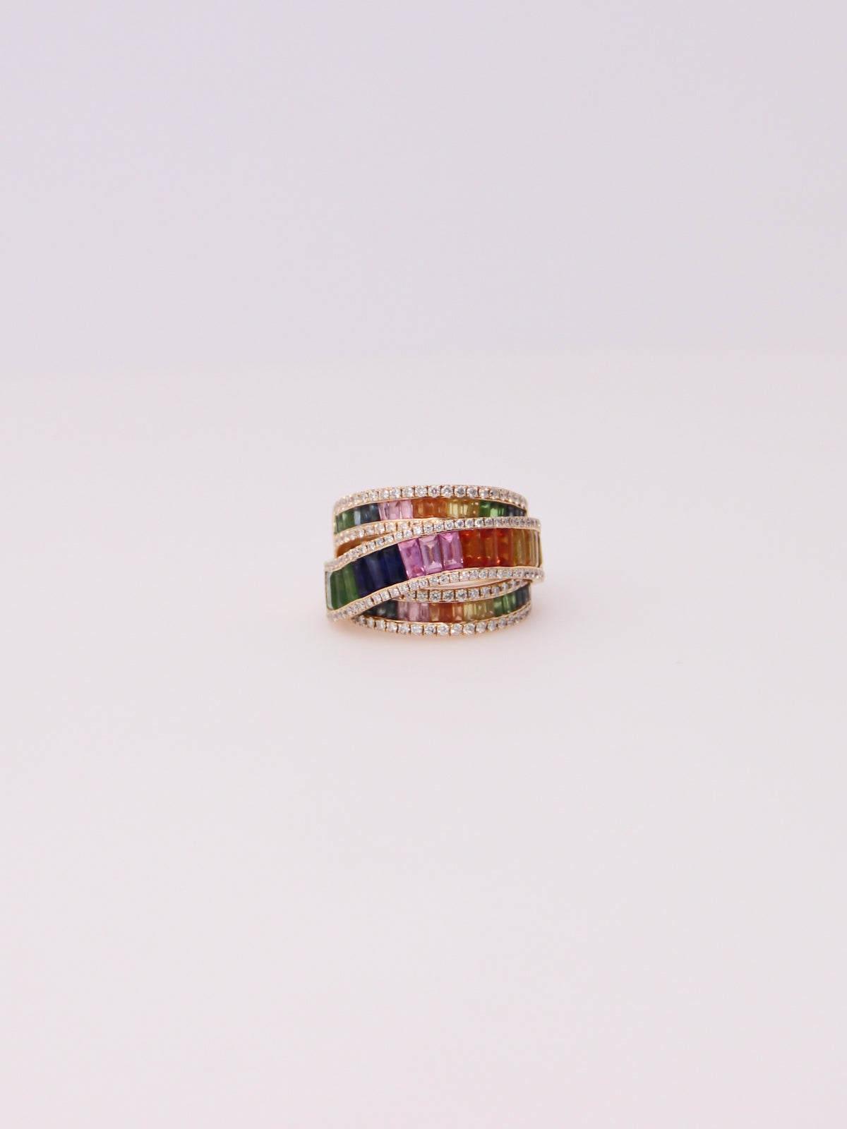14K Yellow Gold EFFY Rainbow Sapphire Ring