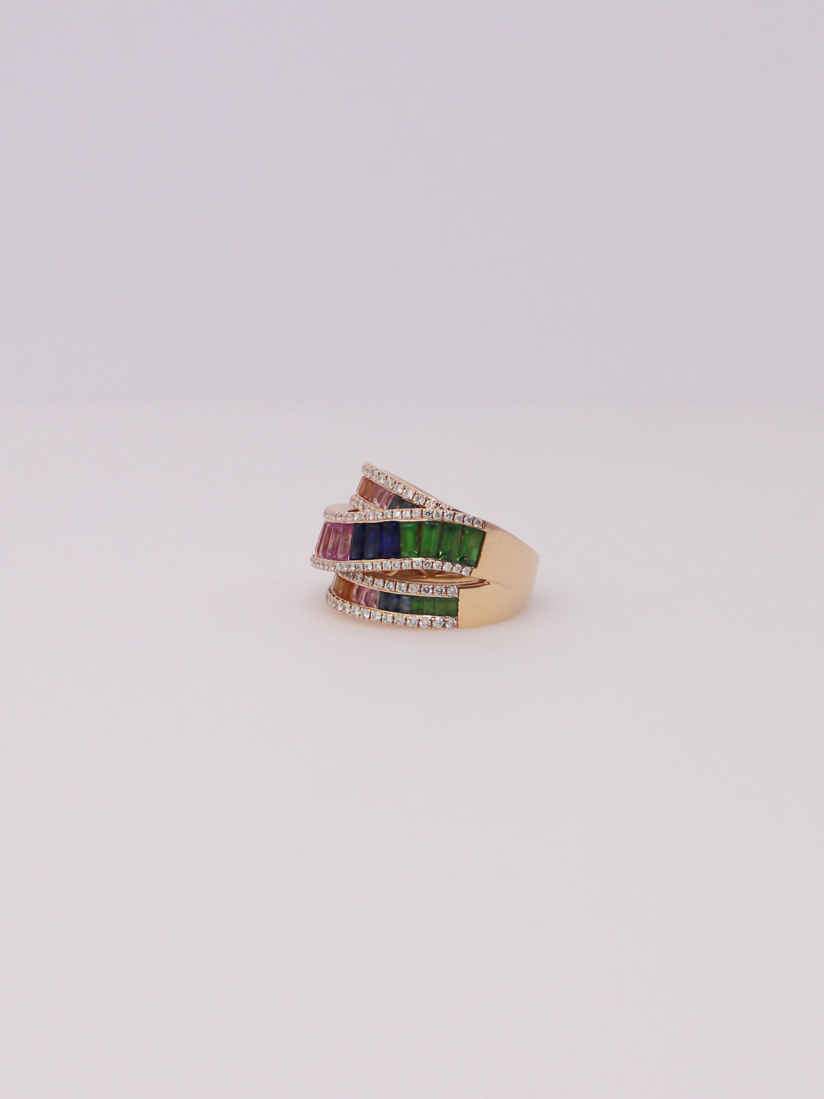 14K Yellow Gold EFFY Rainbow Sapphire Ring