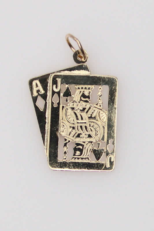 14K Playing Cards Pendant