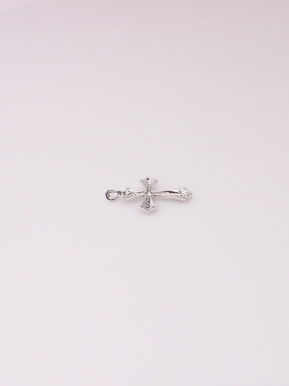 10K White Gold Diamond Cross Pendant